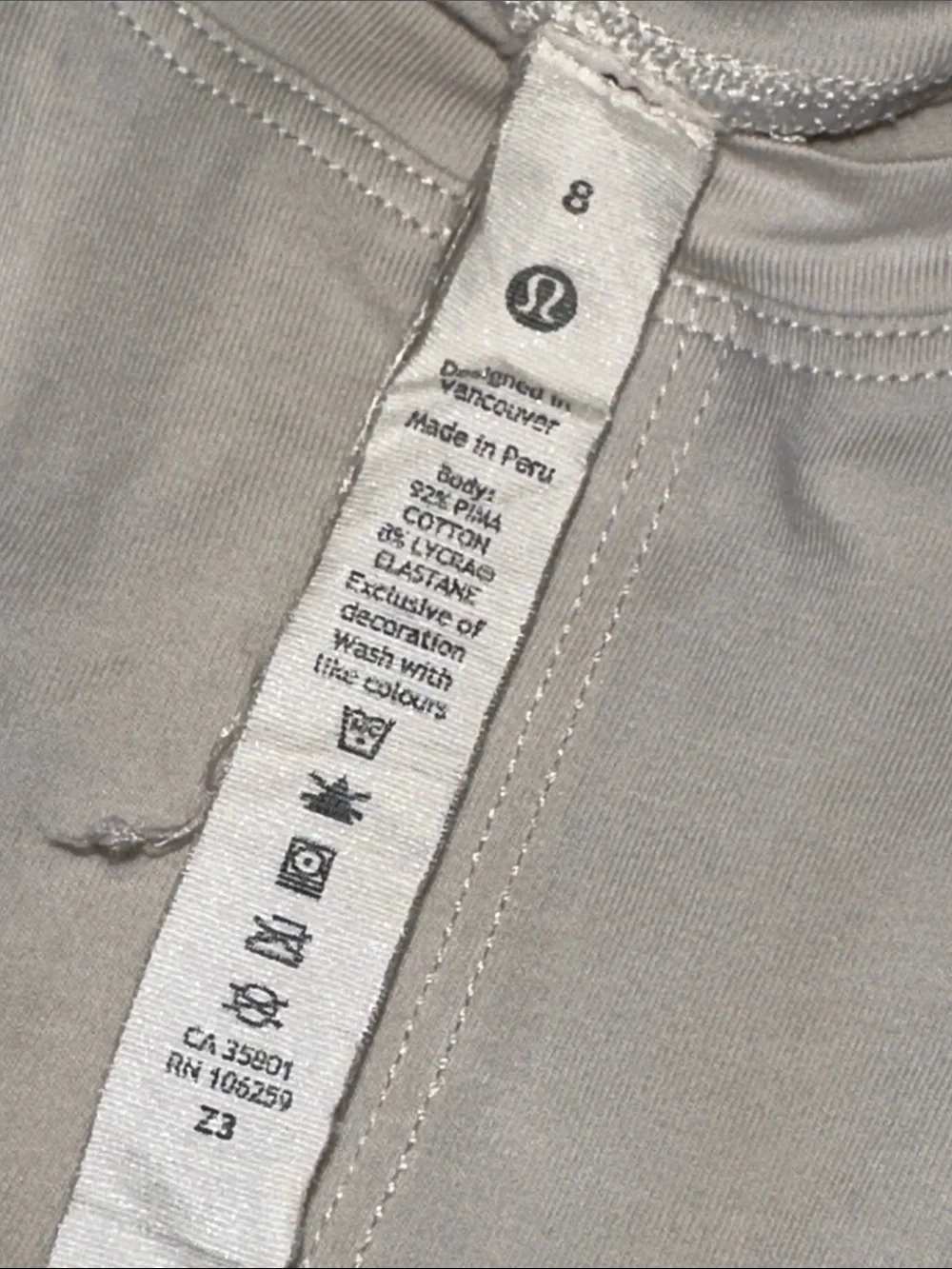 Lululemon Front Tie Short Sleeve Shirt Cream Womens Size‎ 8
